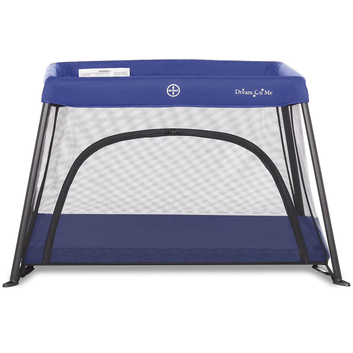 Dream On Me Travel Light Baby Playard with Zipper Access Door, Breathable Mesh Sides with Soft Comfortable Mattress, Easy Fold Design with Travel Carry Bag, Compact Space Saving Design - Grey