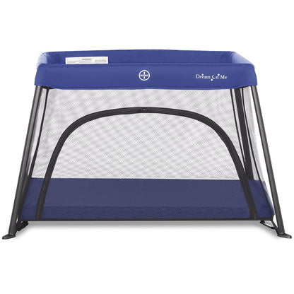 Dream On Me Travel Light Baby Playard with Zipper Access Door, Breathable Mesh Sides with Soft Comfortable Mattress, Easy Fold Design with Travel Carry Bag, Compact Space Saving Design - Grey