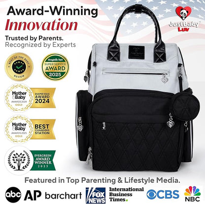 Award-Winning Baby Diaper Bag Backpack with Changing Station –Large Multifunction Waterproof Diaper Bag, Warm Bottle Pockets, Travel Baby Organizer Mom & Dad, Newborn Baby Essentials, Newborn Gift