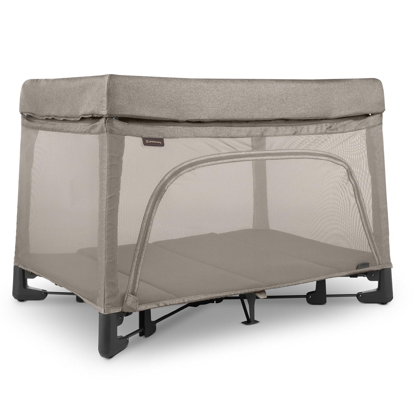 UPPAbaby Remi Playard | Deluxe 3-in-1 Portable Playard, Bedside Bassinet + Travel Crib| Mesh Bassinet, Mattress, Organic Cotton Mattress Cover + Storage Bag Included | Charlie (Sand Mélange)