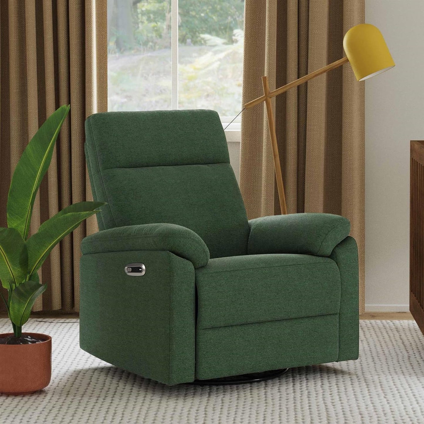 Davinci Suzy Glider Recliner Nursery Chair - Glider Rocking Chair for Nursery and Living Room - GREENGUARD Gold, FSC & Certi-PUR US Certified - 360° Swivel Rocker Recliner Chair (Cozy Cream Boucle)