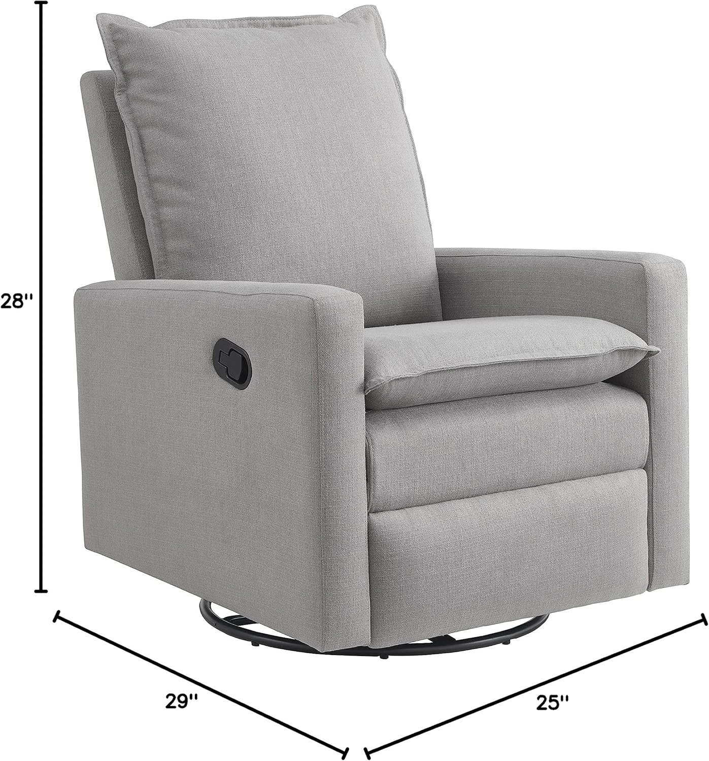 Oxford Baby Uptown Upholstered Glider Recliner Rocking Chair 360° Swivel for Nursery and Living Room - Boucle White