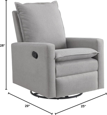 Oxford Baby Uptown Upholstered Glider Recliner Rocking Chair 360° Swivel for Nursery and Living Room - Boucle White