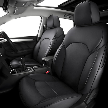 AOMSAZTO Seat Covers for Ford Mustang Coupe 2015 2016 2017 2018 2019 2020 2021 2022 2023 2024 2025 2026, Custom Fit Full Set Faux Leather (New Red)
