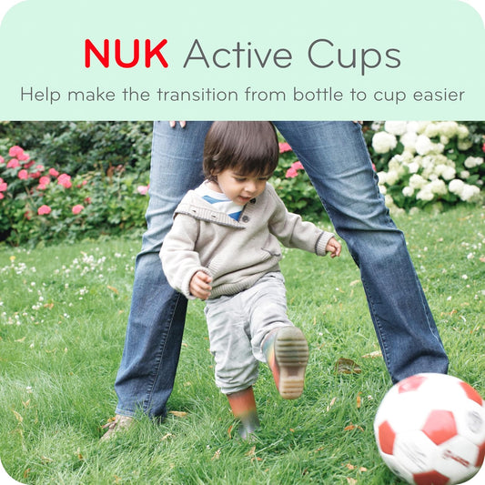 NUK Active Spill Proof Sippy Cup, 10 oz, 2 Pack, 8+ Months, Pink – BPA Free, Spill Proof Sippy Cup
