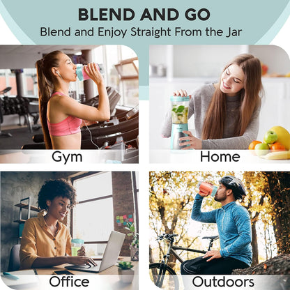 Mueller Heavy-Duty Personal Blender for Shakes and Smoothies with a 15 Oz Travel Cup and Lid, Juices, Baby Food, Portable Blender & Food Processor, Turquoise
