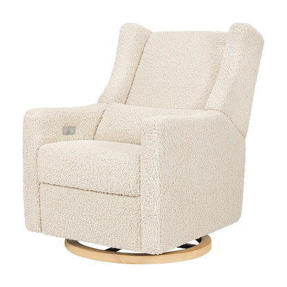 Kiwi Glider Recliner w/Electronic Control and USB | in Almond Teddy Loop w/Light Wood Base, Greenguard Gold Certified