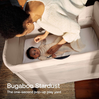 Bugaboo Stardust Playard - Portable Indoor and Outdoor - Foldable On The Go Play Yard - 1 Second Unfold - Black