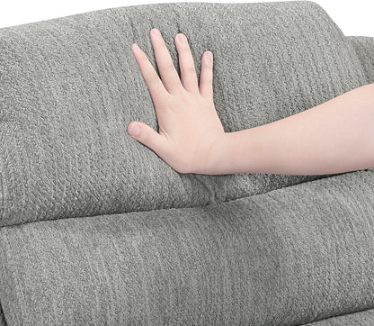 Lexicon Swivel Glider Reclining Chair, Textured Microfiber Manual Recliner, Comfy Nursery Glider Recliner, Swivel Reclining Chair for Living Room/Office/Bedroom/Apartment, Beige
