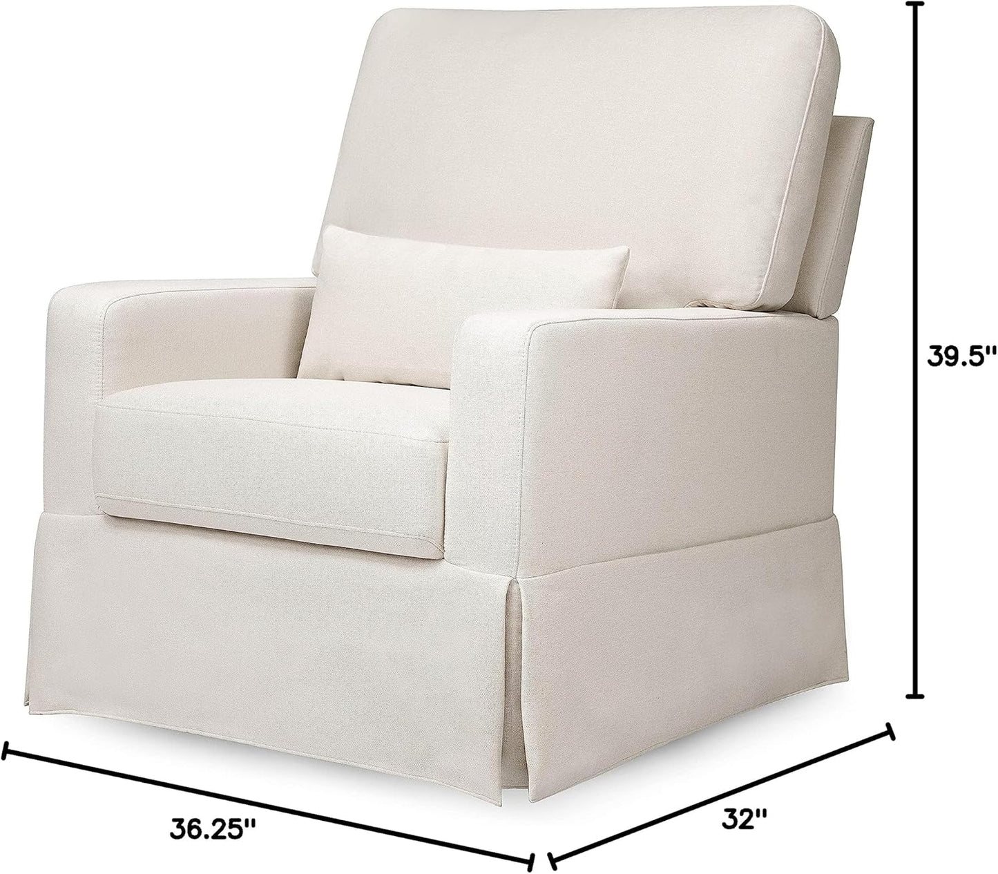 Namesake Crawford Pillowback Comfort Swivel Glider in Tan Gingham, Water Repellent & Stain Resistant, Greenguard Gold & CertiPUR-US Certified