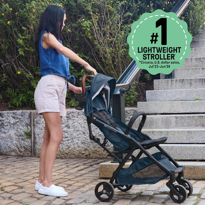Ingenuity Ingenuity 3Dquickclose CS+ Compact Fold Stroller – Lightweight Stroller with Oversized Canopy, Extra-Large Storage and Compact Fold, Forest