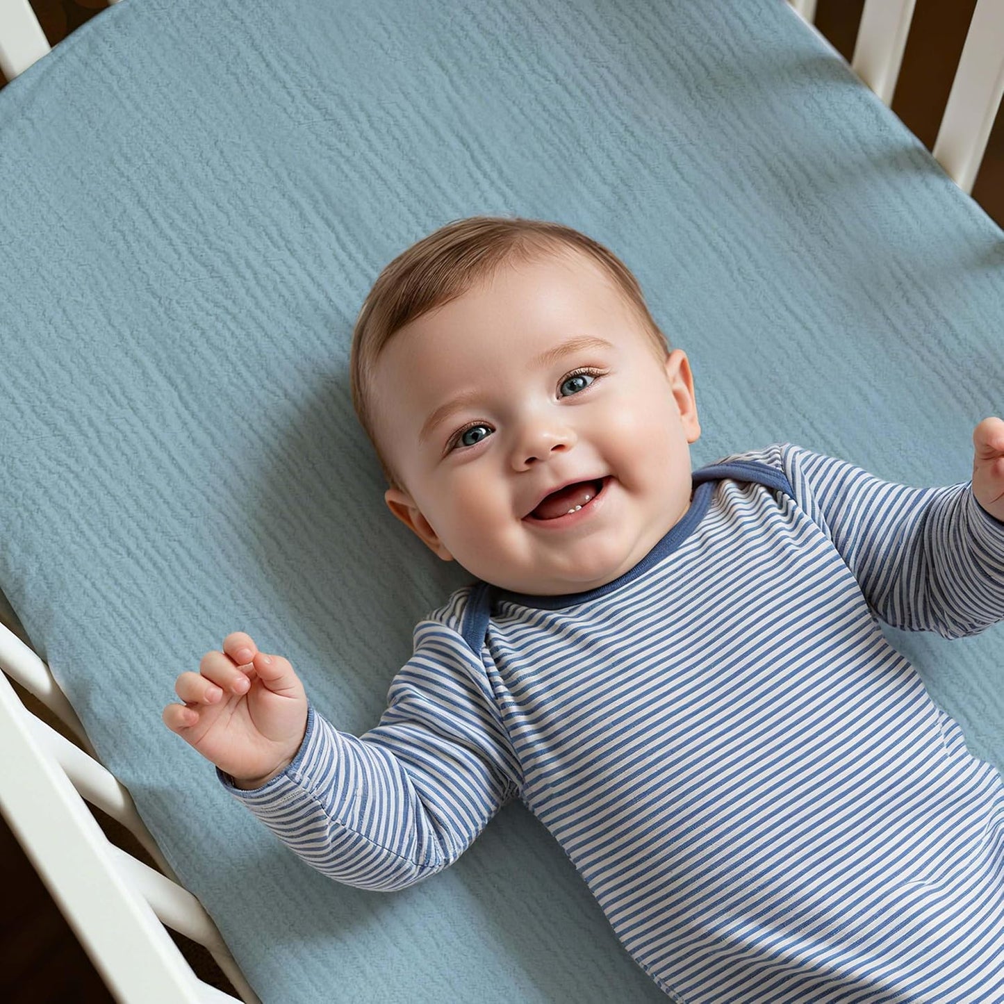 Muslin Bassinet Fitted Sheets 2 Pack, Soft Breathable Cotton Baby Bassinet Mattress Sheet Set, 360° Elastic Snug Fit, Universal for Oval, Rectangle & Hourglass Cradle, Unisex Baby Bedding (Cute Cars)