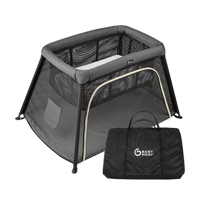 Babymoov Moov & Comfy 3-in-1 Lightweight Travel Crib, Baby Play Yard, and Infant Bassinet, Graphite