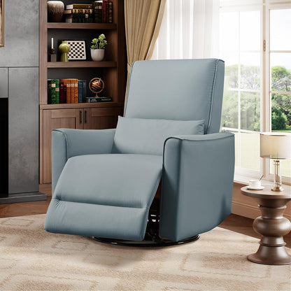 IDEALHOUSE Swivel Rocking Nursery Recliner Chair Rocker Recliner Glider Deep Seat PU Leather Sofa Chair with high Backrest for Nursery, Living Room, Bedroom & Home Movie Theater (Chocolate)