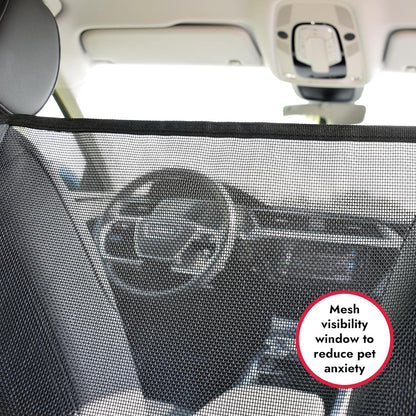 KONG Dog Car Seat Cover & Hammock 2-in-1 for Cars & SUV’s - Seat Protector Against Pet Fur & Dirt - Waterproof & Non-Slip with Mesh Visibility Window