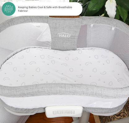 Bassinet Sheets for Papablic, CoZee, Cowiewie, Ezebaby, Nawahev Baby Bassinet Bedside Sleeper by TansyPanda, 3PC, 33x20, Ultra Soft, Breathable Snug Fit, Unisex Boys Girls, Gray White (Space Rockets)