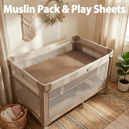 Muslin Bassinet Sheet Compatible with Maxi-COSI Iora & Iora Air Bedside Sleeper - 100% Cotton Rectangular Mattress Pad Cover (33"x20"), Breathable & Soft, Boho (1 Pack Blue)