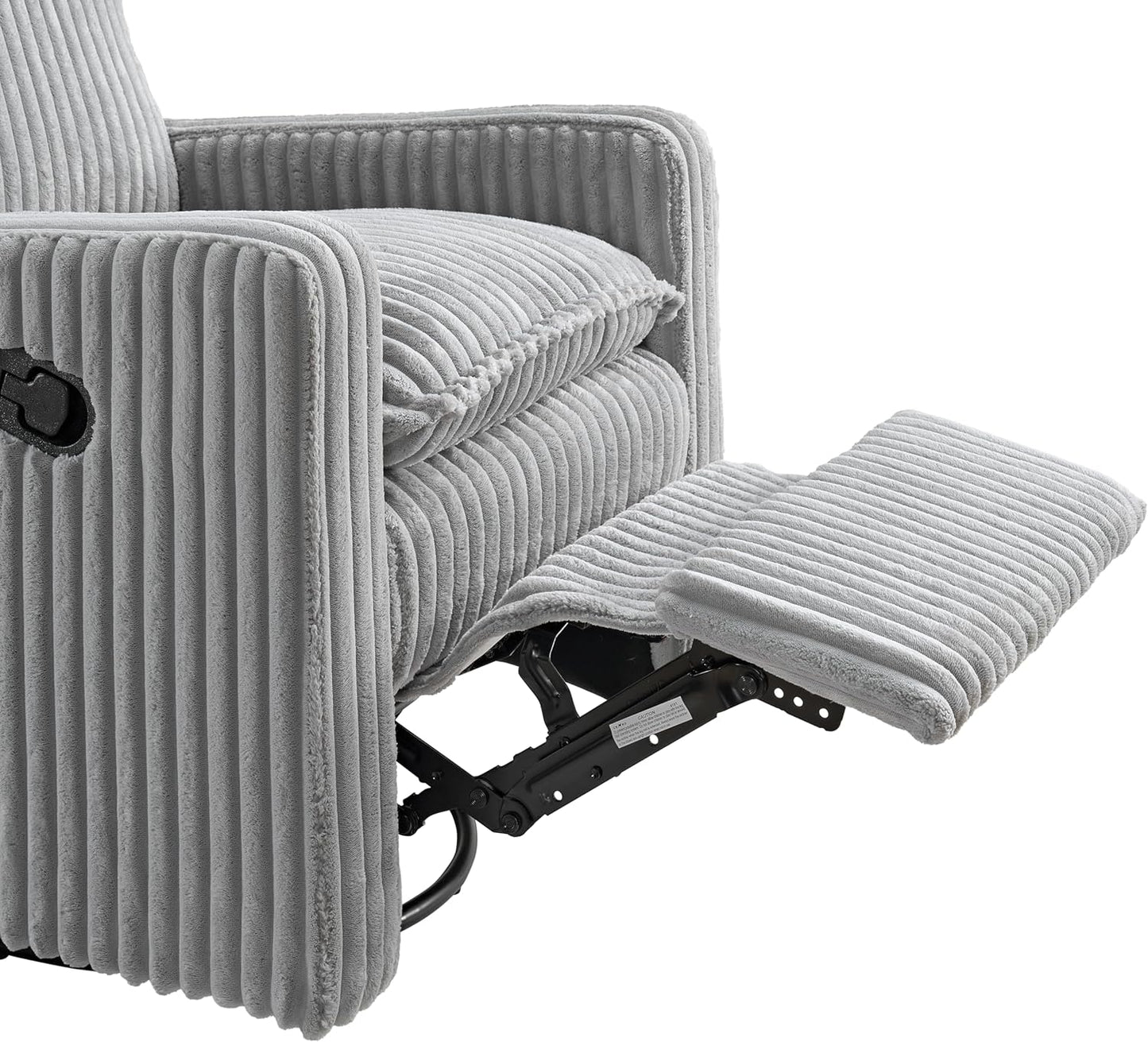 Oxford Baby Uptown Upholstered Glider Recliner Rocking Chair 360° Swivel for Nursery and Living Room - Boucle White