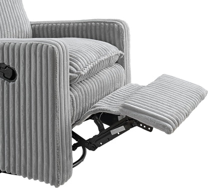 Oxford Baby Uptown Upholstered Glider Recliner Rocking Chair 360° Swivel for Nursery and Living Room - Boucle White
