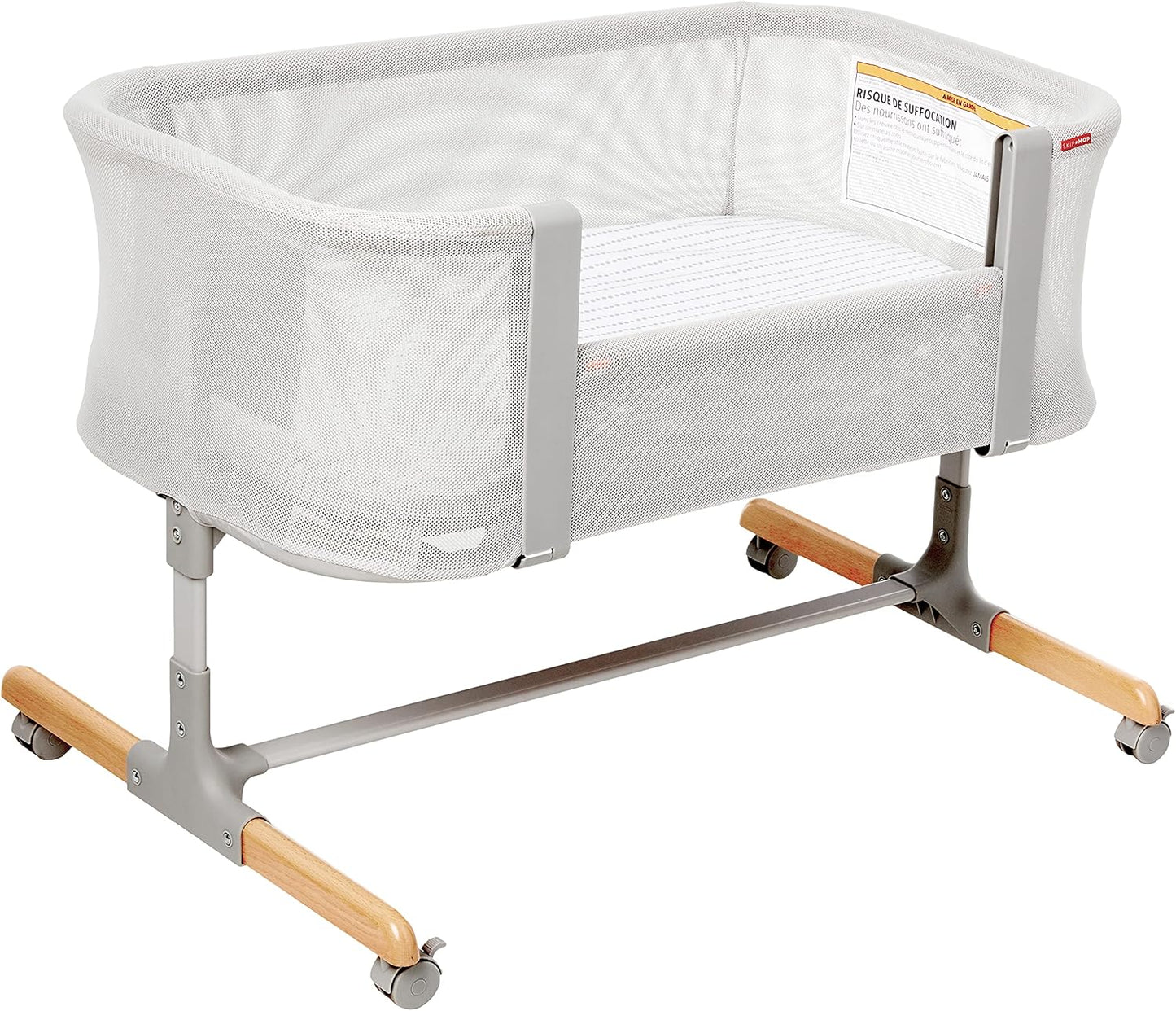 Skip Hop Baby Bassinet, Cozy Up 2-in-1 Bedside Sleeper & Bassinet, Grey