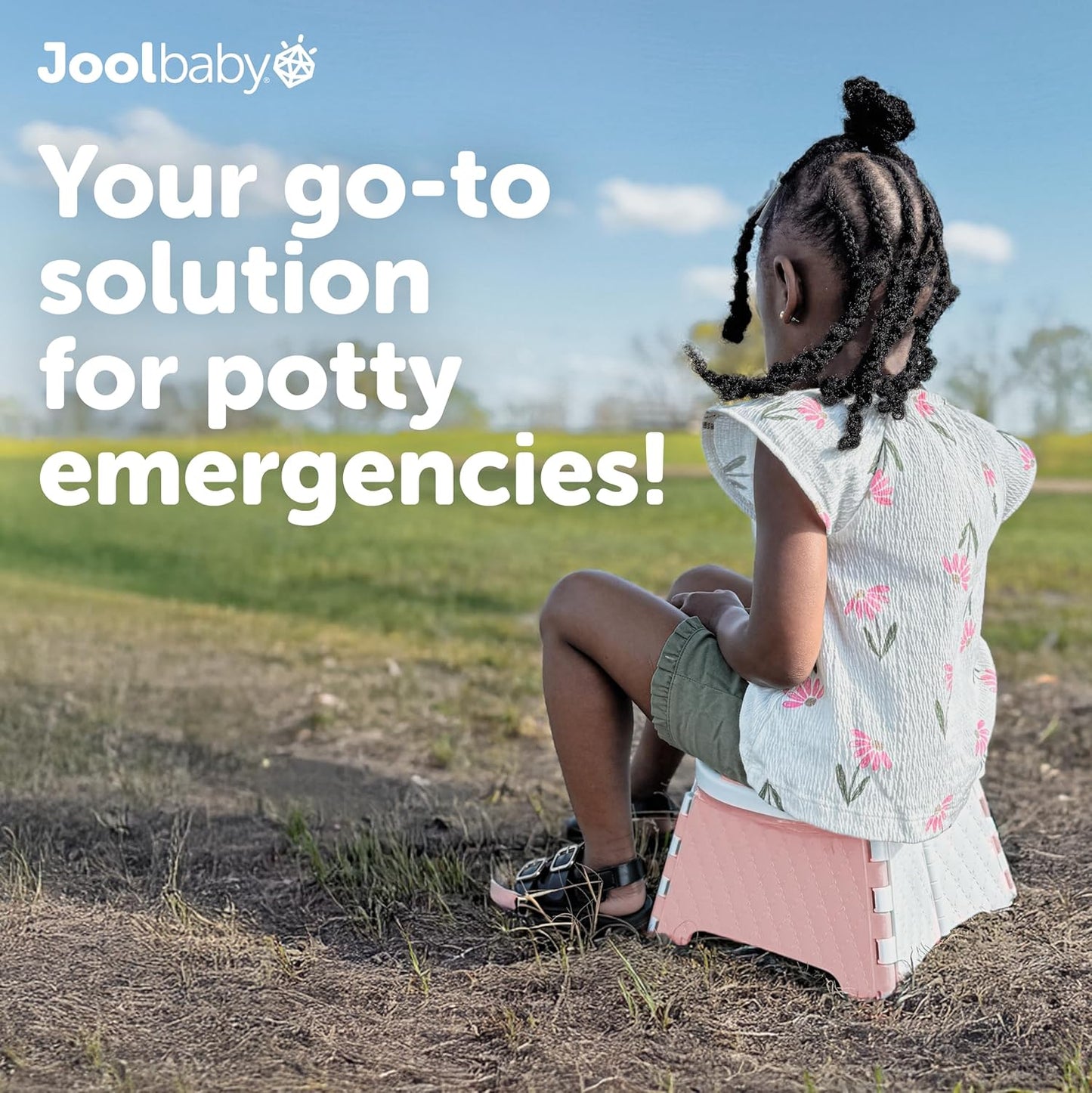 Jool Baby Portable Potty Training Chair with Travel Bag and 30 Liners, Foldable, Indoor/Outdoor Use, Camping (Aqua)