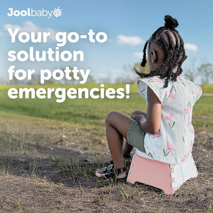 Jool Baby Portable Potty Training Chair with Travel Bag and 30 Liners, Foldable, Indoor/Outdoor Use, Camping (Aqua)