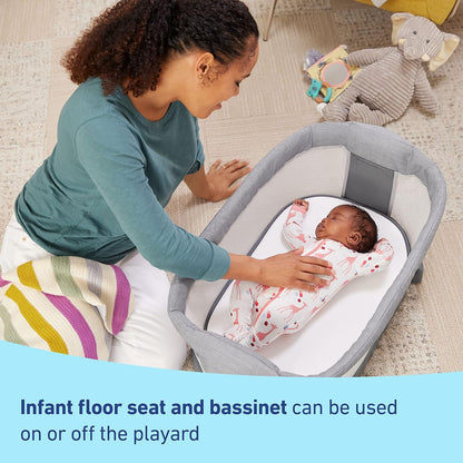 Graco® Pack ’n Play Sit ’N Grow Playard, Portable Infant Bassinet, Adjustable Seat, Built‑In Storage