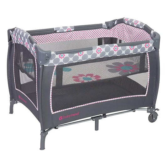 Baby Trend Lil' Snooze™ Deluxe II Nursery Center® Playard, Daisy Dots