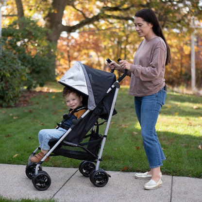 Summer Infant Ingenuity 3Dlite Convenience Stroller,Jet Black–Lightweight Stroller with Aluminum Frame,Large Seat Area, 4 Position Recline, Extra Large Storage Basket– Infant Stroller for Travel&More