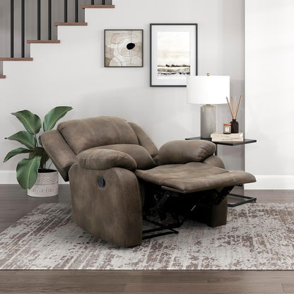 Lexicon Manual Glider Recliner Sofa Chair, Home Theater Seating, Wall Hugger Manual Reclining Nursery Chair for Bedroom/Living Room/Office/Apartment, Grey Chenille