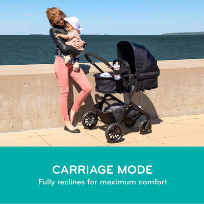 Evenflo Pivot Modular Travel System with LiteMax Infant Car Seat with Anti-Rebound Bar (Desert Tan)