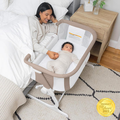 Baby Delight Beside Me Dreamer Bassinet | Bedside Sleeper | 6-Position Height Adjustment | Charcoal Tweed
