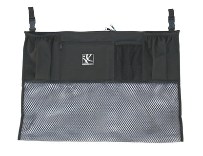 J.L. Childress Double Stroller Organizer with Large Mesh Storage Compartment - Stroller Accessory with Extra-Large Storage Bag - Deep Cup Holders - Multiple Zippered Pockets - Black