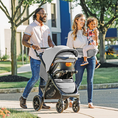 Chicco Bravo LE ClearTex Full-Size Stroller for Babies and Toddlers, UPF-Rated Canopy, GREENGUARD Gold Certified, Lightweight, One-Hand Compact Fold, Pewter/Grey