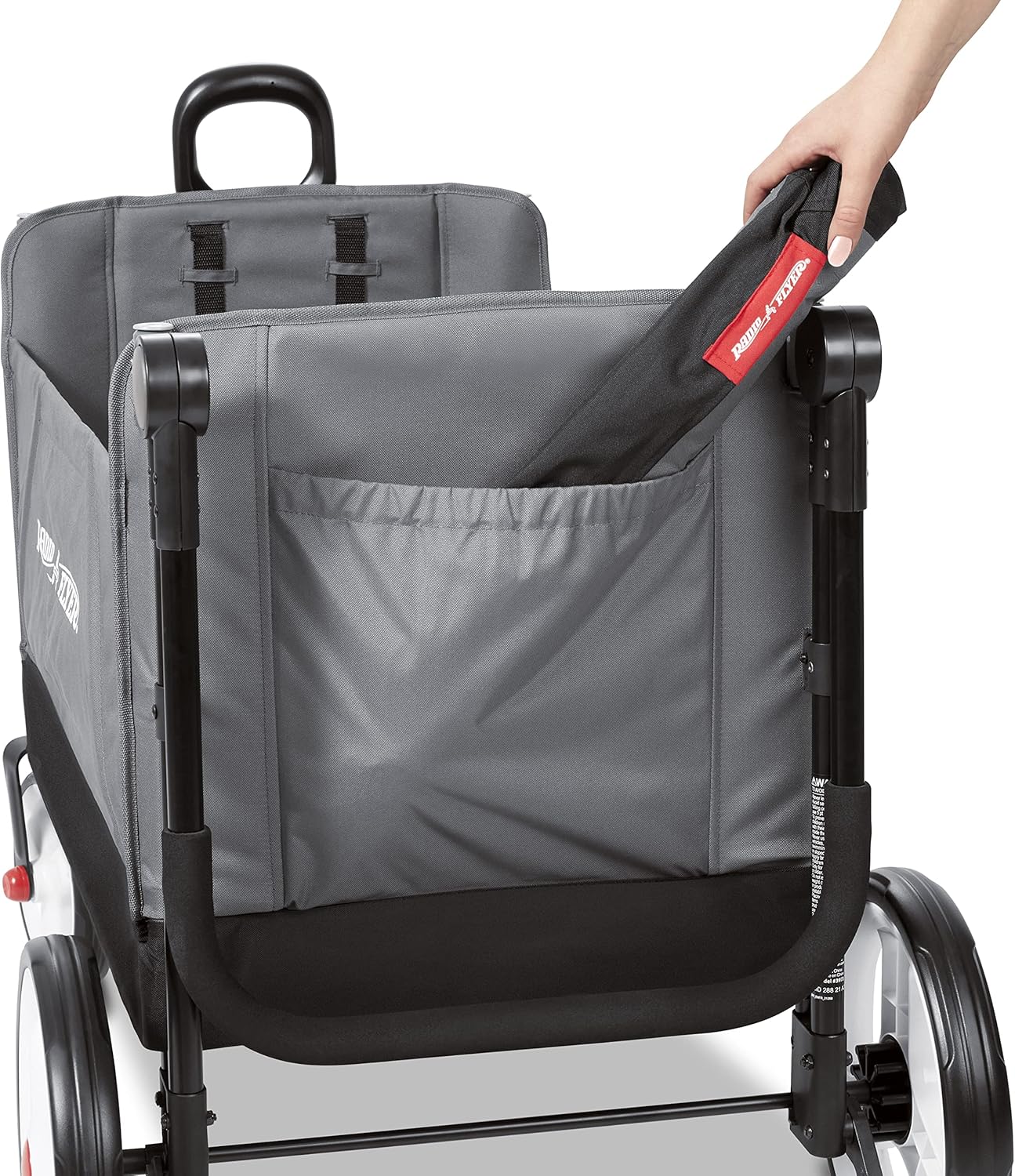 Radio Flyer City Luxe Stroll 'N Wagon, for Ages 1+, 3-in-1 Push or Pull, with Bench Mode, Easy Fold, UV Canopy, 5-Point Harnesses, Front Caster Wheels & 12" Rear Wheels, Stroller Wagon for Kids