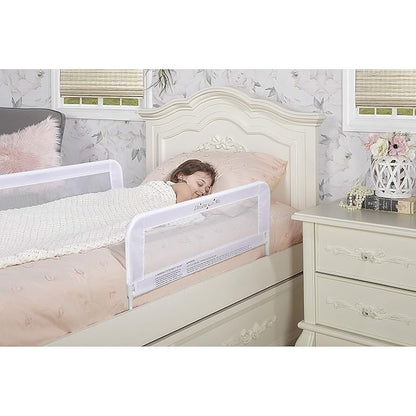 Dream On Me Lightweight Mesh Security Adjustable Bed Rail Double Pack with Breathable Mesh Fabric in White, 2 Count (Pack of 1)