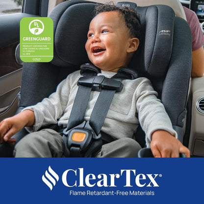 Chicco Fit360 Zip ClearTex Rotating Convertible Car Seat with Fit360 Mirror, 360 Degree Rotation for Rear-Facing and Forward-Facing Usage, Jet/Black