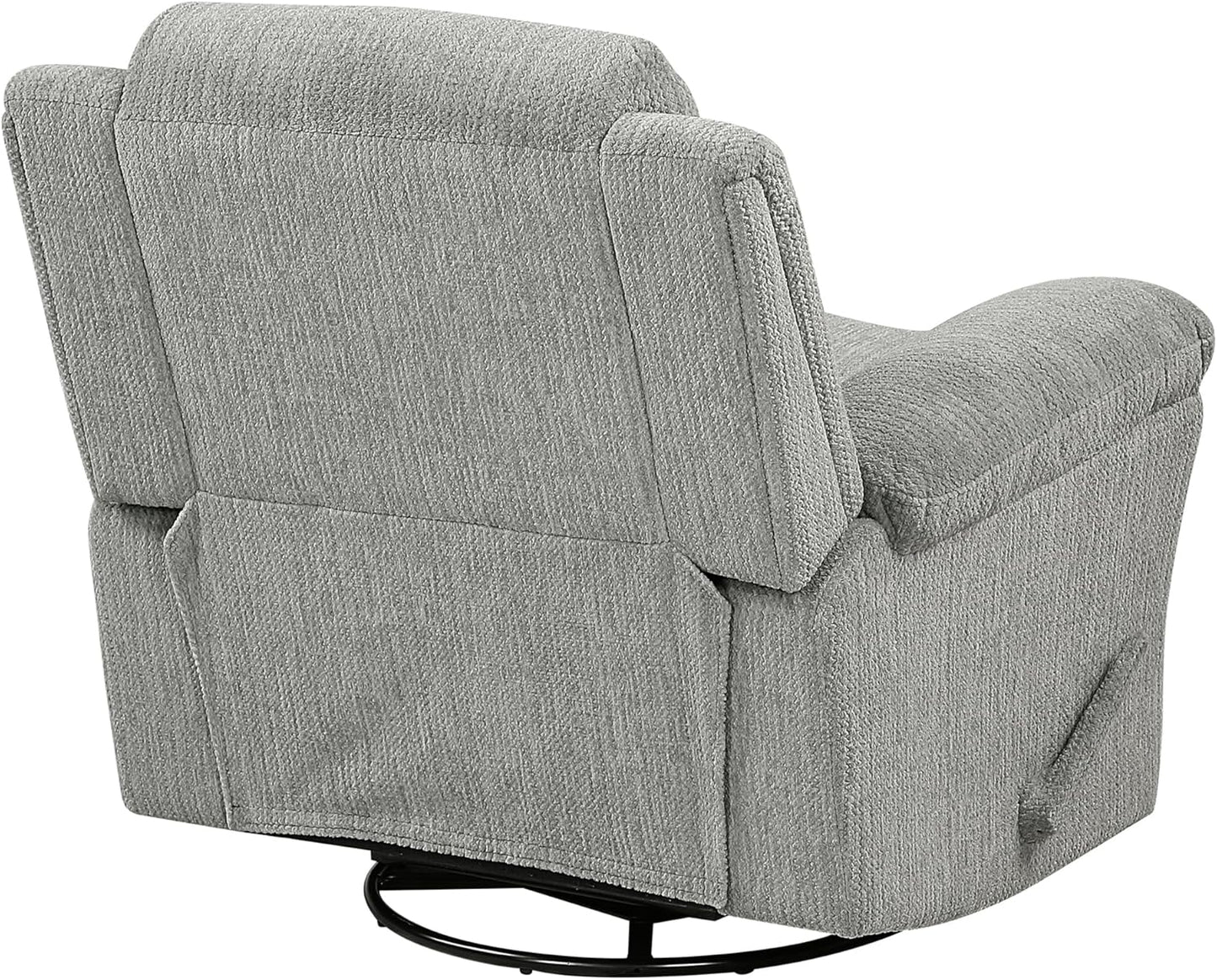 Lexicon Swivel Glider Reclining Chair, Textured Microfiber Manual Recliner, Comfy Nursery Glider Recliner, Swivel Reclining Chair for Living Room/Office/Bedroom/Apartment, Beige