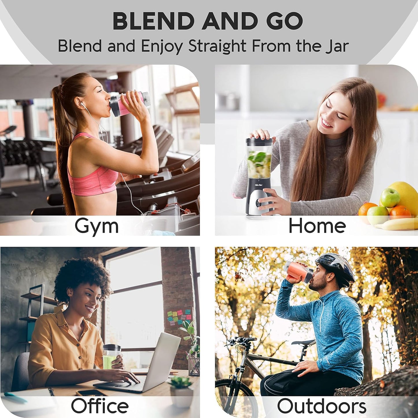 Mueller Heavy-Duty Personal Blender for Shakes and Smoothies with a 15 Oz Travel Cup and Lid, Juices, Baby Food, Portable Blender & Food Processor, Turquoise