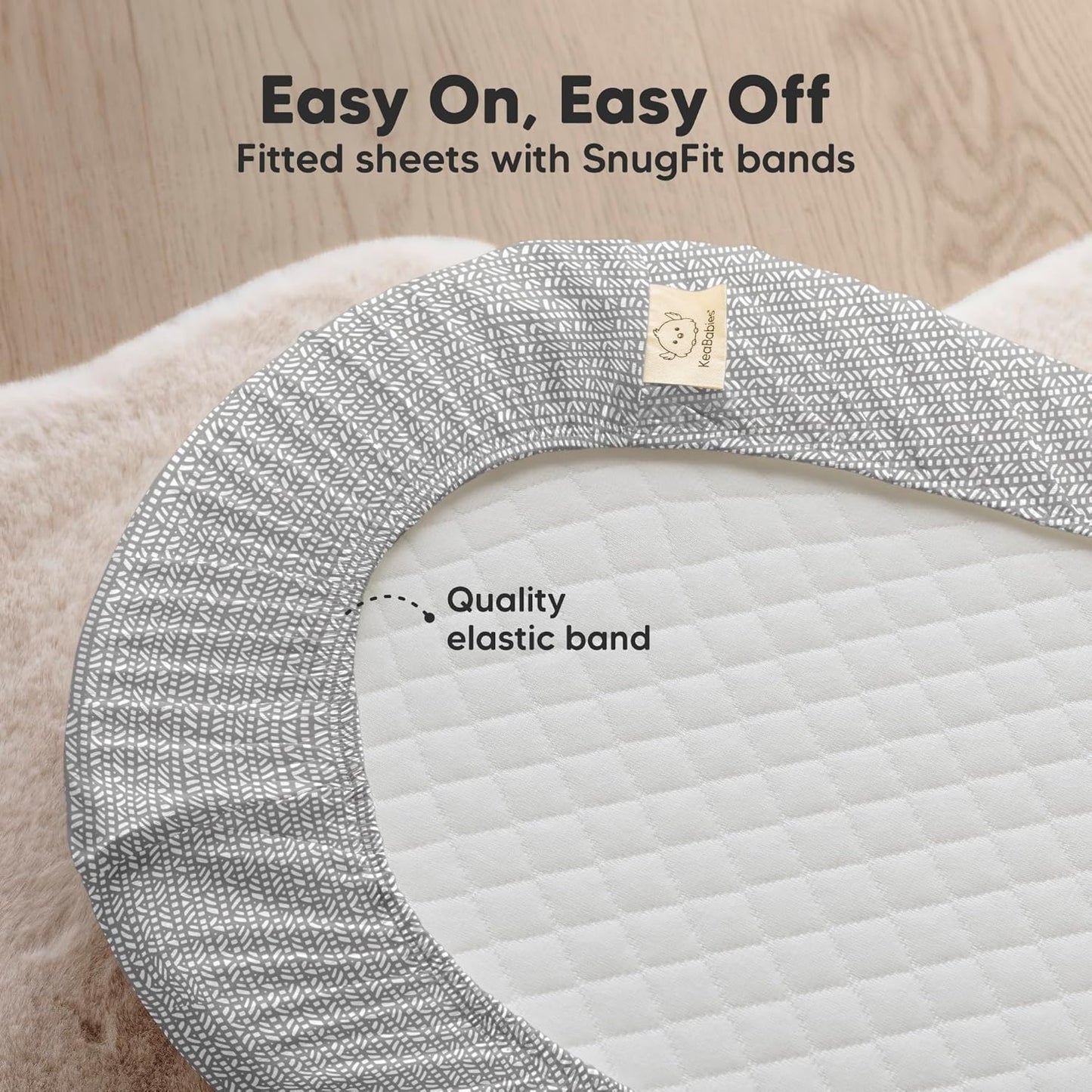2-Pack Organic Bassinet Sheets for Girls, Boys - 100% Cotton Bassinet Mattress Sheets Compatible with Halo Bassinest Swivel Sleeper, Graco, Baby Delight, Chicco, Unisex Fitted Bassinet Sheets (Elly)