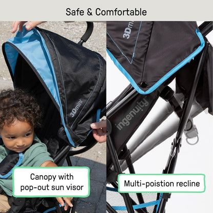 Ingenuity 3D Mini Stroller Rain Cover, Baby Weather Shield for Rain, Wind & Snow, Fits 3D Mini Strollers, Vented Airflow, Clear Visibility, Easy Install & Storage – Clear