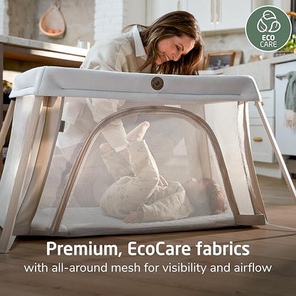 Maxi-Cosi Calao Travel Playard, Infant Bassinet, Toddler Playpen, Portable, Lightweight, Foldable, Easy Setup, with Carry Bag, Breathable Mesh, Truffle