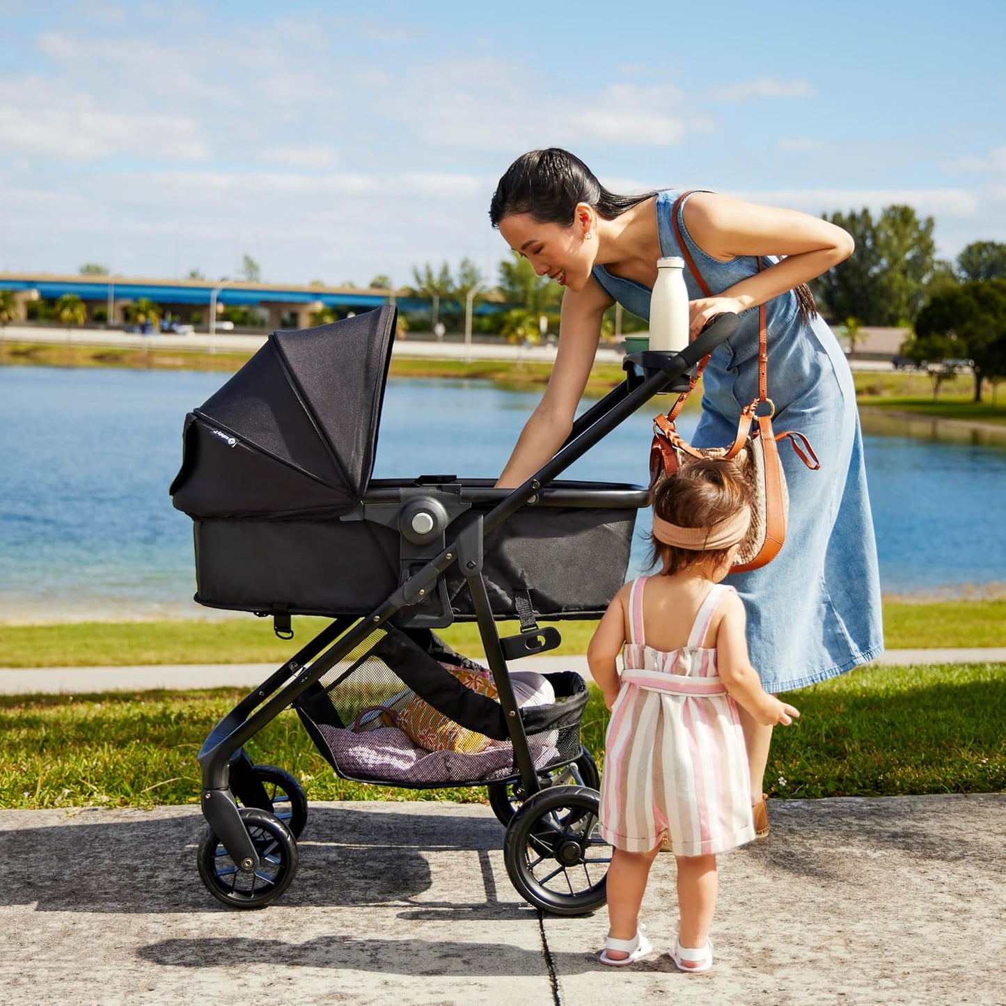 Safety 1st Grow and Go Flex 8-in-1 Car Seat Stroller Combo, Baby Stroller Travel Systems for Infants 4-30 lbs, Stroller and Carseat Combo Set, Night Rider