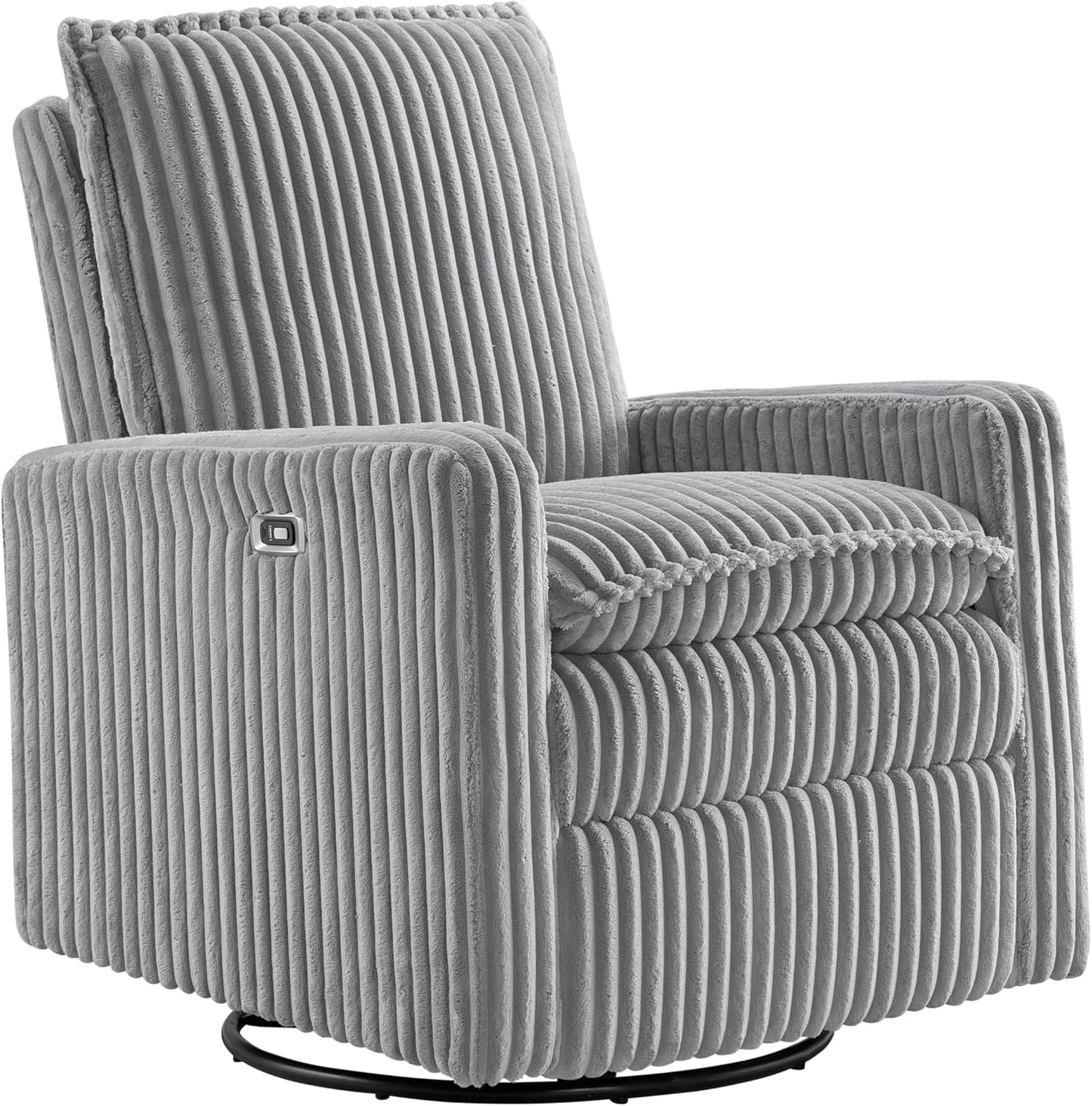 Oxford Baby Uptown Upholstered Glider Recliner Rocking Chair 360° Swivel for Nursery and Living Room - Boucle White
