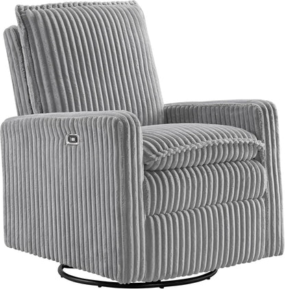 Oxford Baby Uptown Upholstered Glider Recliner Rocking Chair 360° Swivel for Nursery and Living Room - Boucle White