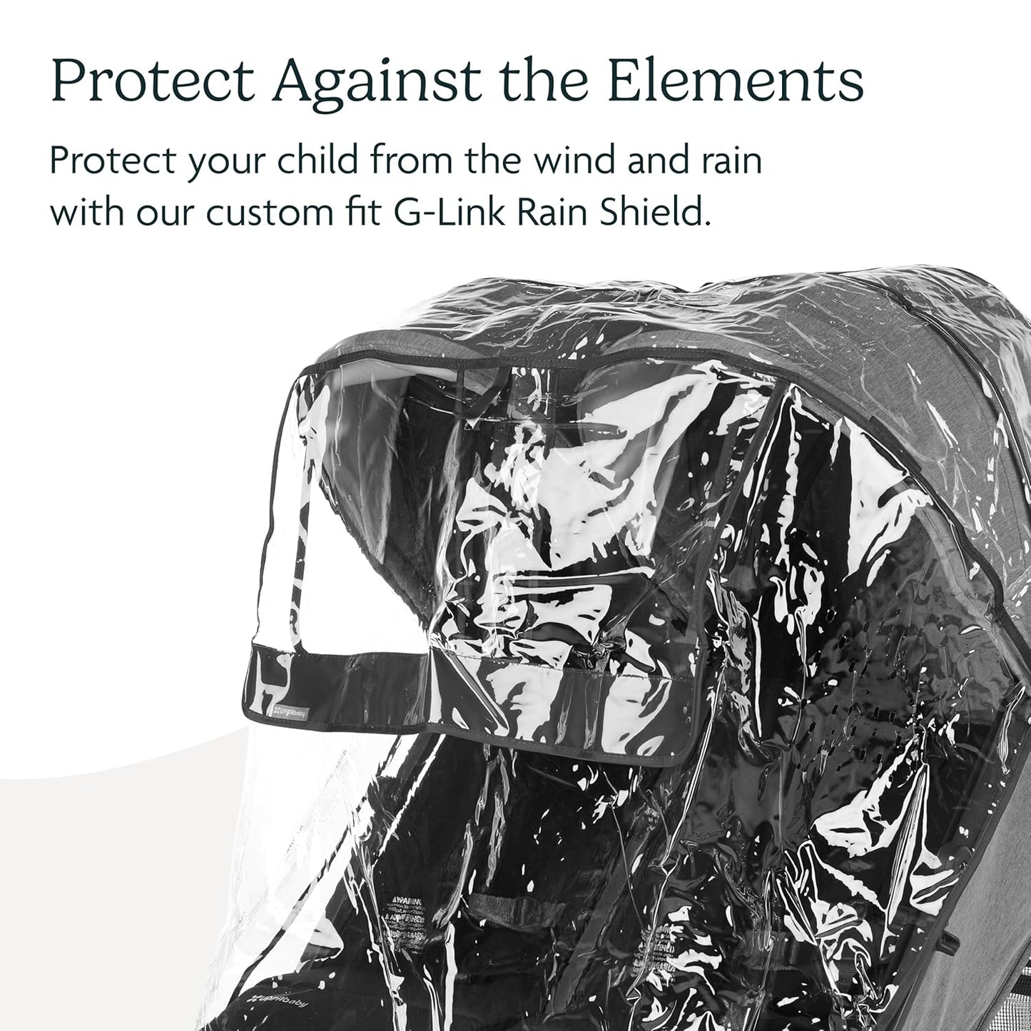 UPPAbaby G-Link and G-Link V2 Rain Shield Waterproof and Windproof Coverage Ventilated Design Quick Attachment Easy Access to Child