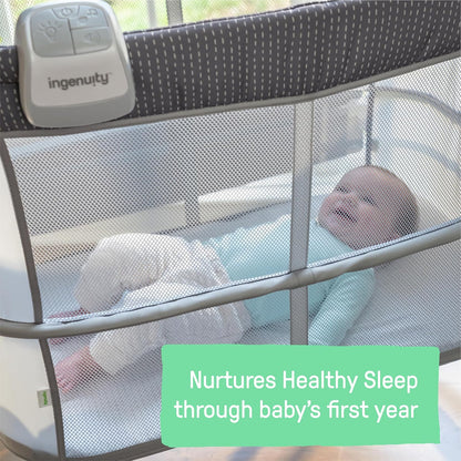 Ingenuity Dream Hero Starlight 3-in-1 Co-Sleeping Bassinet and Crib - Lume (Grey), Unisex, Newborn to 12 Months