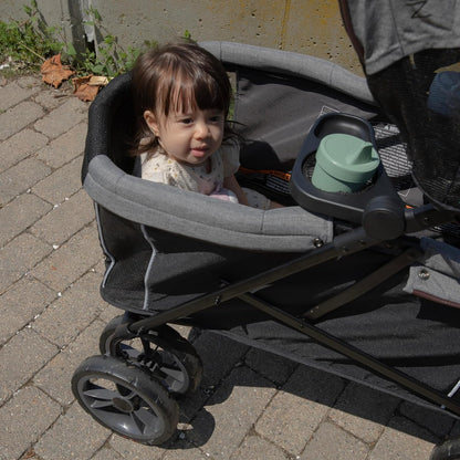 Ingenuity 3Dlite Wagon Convenience Lightweight Stroller for Infants, Accommodates up to 50 Pounds and Holds 2 Children, Black/Gray
