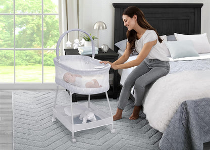 Delta Children Curve Bassinet, White/Grey
