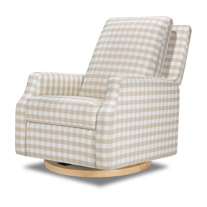 Namesake Crewe Glider Recliner Nursery Chair - GREENGUARD Gold & Certi-PUR US Certified Rocker Recliner - Glider Rocking Chair for Nursery & Living Room - Manual, 360° Swivel, Tan Gingham